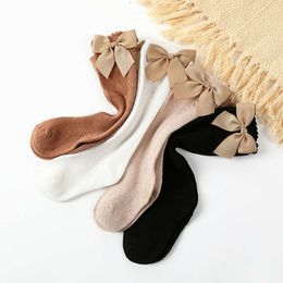 Baby Summer Mesh Cute Bows Hollow Kids Girl Knee High Breathable Solid Colour Infant Toddler Long Socks