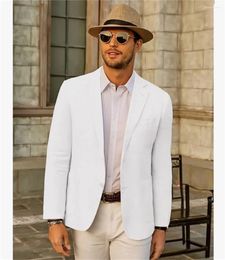 Men's Suits Wedding Suit Casual Slim Fit Linen Blazers High Quality Male Lightweight 2 Button Blazer 2024 Party Dinner Jackets
