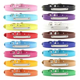 PU Leather Cat Collar Personalized Kitten Collar ID Name Engraving Pet Neck Starp For Cat Small Dog Puppy Accessories Necklace