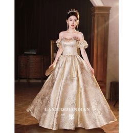 2024 Nov Aso Ebi Arabic Mother Of The Bride Dresses sexy long Champagne gold off shoulder Evening Prom Formal Party Birthday Celebrity Mother Of Groom Gowns Dress