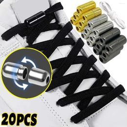 Shoe Parts 2/20Pcs Elastic Shoelaces No Ties Metal Lock Sneakers Shoelace Tie Free Lazy Laces Strings For Adult And Kids