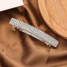Hair Clips Korean Bling Accessories Full Crystal Luxury Barrette Diamante French Clip For Women Girls