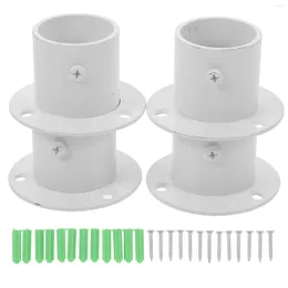 Shower Curtains 4 Pcs Curtain Stainless Steel Hanging Rod Bracket Closet End Holder