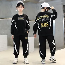 Clothing Sets Spring Teenage Boy Clothes Children's Fashion Letter Sweatshirt Pullover And Pants Set Top Bottom 2 Pieces Tracksuit