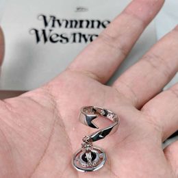 Western Viviane Westwood Empress Dowager Punk 3D Saturn Ring Female Black Trendy Fashion Planet Open Ring