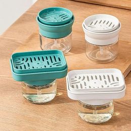 Liquid Soap Dispenser Automatic GlassJar Sponge Dishwasher Manual Push Wash Container Organiser Cleaning Kitchen Accessories