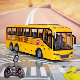 Electric/RC Car Electric/RC Car 1/30 Rc electric remote-controlled bus with light tourist bus model 2.4G childrens model toy WX5.26