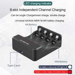 PUJIMAX Battery Charger 1.2V AA/AAA Battery Charger 4 Slots Ni-MH NiCd Batteries With LCD Smart Display Rechargeable Batteries