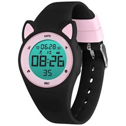 Children's watches Kids Digital Watch for Boys Girls Waterproof Sports Watches Fitness Tracker Alarm Clock Stopwatch Food Grade Silicone Watch Band Y240527