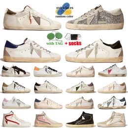 Golden goose goldens İtalyan marka tasarımcıları, spor ayakkabıları, süper yıldızlar, kirli ayakkabılar, eski düz ayakkabılar【code ：O1】