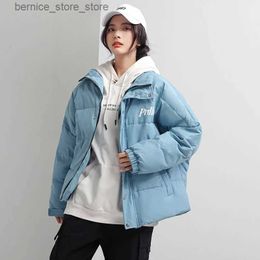 Branda de moda de estilo quente de Winter Winter de Parkas Down Men Lady Korean Fashion Big Letter Jacket Young Outdoor Trend Casual Wear Good Fabric Sale q240527