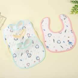1Pcs Colorful Cotton Square Baby Drool Soft Feeding Infant Animal Pattern Waterproof Kids Bib Saliva Towel Burp Cloths