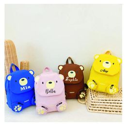 Backpack Children's Cartoon Lightweight Custom Name Kindergarten Baby Bear Bag Cute Boys And Girls' Book Bags