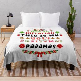Blankets Funny Due To Inflation Ugly Christmas Sweaters Mens Womens For Sofa Bakugo Anti-Pilling Flannel Throw Blanket