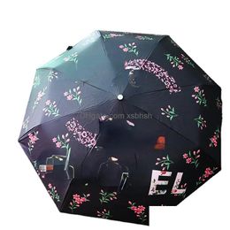 Umbrellas European And American Famous Creative Umbrella Matic Folding Sun Protection Uv Black Glue Gift Women Factory Drop Delivery Dhtuh