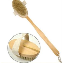 30 pcs Natural Long Wooden Bristle Body Brush Massager Bath Shower Back Spa Scrubber 231K