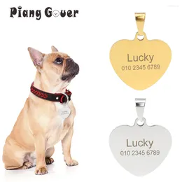 Dog Tag Heart Nameplate Personalised Custom ID Pet Anti-lost Engraved For Cat Name Number Collar Label Accessory