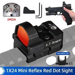 E.T Dragon 1x17x24 Red Dot Scope Sight 2M Waterproof Fit 21.2mm Picatinny G 17 19 9mm AR15 M4 AK CL2-0132