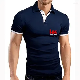 Men's Polos 2024 Summer HK Heckler Koch Firearms No Compromise Logo Print Solid Colour Quick Drying Cotton Handsome Polo Shirts