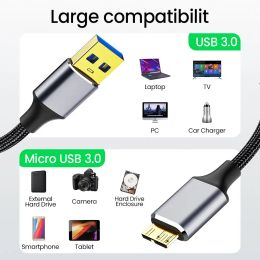USB 3.0 Type-A to Micro B Cable 5Gbps Data Cord External Hard Drive Disc Line High Speed for Samsung S5/Note 3 Laptop Computer