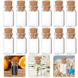 Vases Small Bottles Mini Glass Jars With Cork Stoppers Ornaments DIY Containers Wish For Message Weddings Party