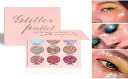 CmaaDu 9 Colour Glitter Eyeshadow Palette Shimmer Metallic Full Coverage Illuminate and Enhance Your Features Coloris Beauty Makeup6780645