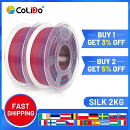 2KG PLA SILK Filament 1.75mm PLA Plus SILK 3D Printer Filament Print-rite CoLiDo High Gloss 3D Printing Materials