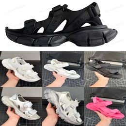 2024 Designer 3XL sandals Luxury Womens Mens Fashion Velcro Slippers Tracks Room Double Loop Sandals Lighted Leather Trainer Nylon Printed Slide 35-46
