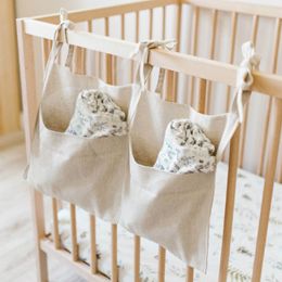 Bedding Accessories Diaper Crib Organiser Wipes Toys Teethers Linen Hanging Storage Bag Pacifiers Baby Bed Double Pockets 2743
