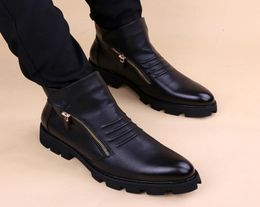 Stivali da uomo leisure cowboy in pelle naturale scarpe da discotena per la serata della piattaforma di stivale botas masculina zapatos hombre botines7486730