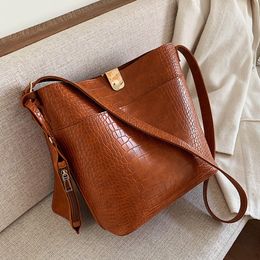 Vintage Alligator Bucket Shoulder bag women purses and handbags PU Leather Composite Bags Fashion Crocodile Women's Totes 2Pcs Q12 236Y