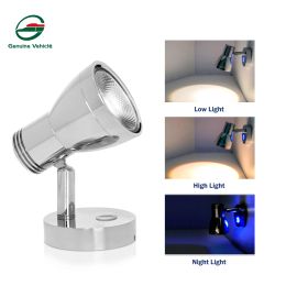 3W 12V RV Reading Light 360 Degree Dimmable LED Bedside Lamp Adjustable Touch Switch For Marine Boat Caravan Camper Accessories