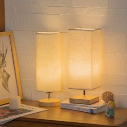 USB Modern Design Cloth Desk Table Lamp E27 Bedside Lamps Lights Wood Base For Indoor Bedroom Living Room Student Bookcase 328b