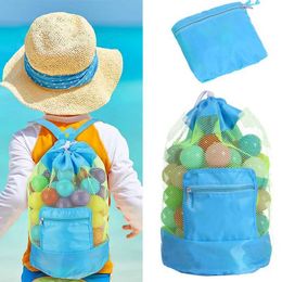 Storage Boxes Bins Childrens foldable beach mesh bag beach storage bag handbag large capacity travel toy organizer summer portable storage backpack S2452702