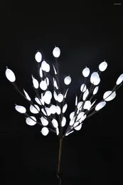 Decorative Flowers Battery Type Pearl White Silver Dollar LED Branch Light 20" 60 Home/ Wedding Table Decoration
