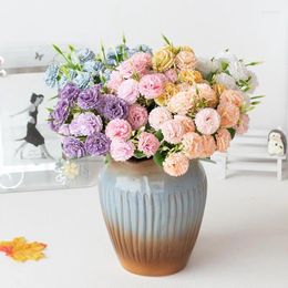 Decorative Flowers Simulated Lilac Flower Artificial Hydrangea Carnation Decoration Wedding Party Bridal Bouquet Home Table Fake