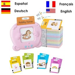 Learning Machine for Kid Talking Flash Cards Kindergarten Kids Language Electronic Audio Book LearnEnglish German Spanish French 240524