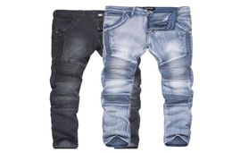 Puimentiua Mens Ripped Biker Jeans Men Fashion Motorcycle Slim Fit Moto Denim Pants 2018 Casual Destroyed Frayed Sell Pants6058027