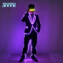 Led Rave Toy LED luminous evening dress dance Coloured glasses stage DJ atmospheric set Halloween fluorescent clothing d240527