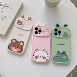 Pushing Window Ear Animal Suitable for iPhone 14 Cute 12 ProMax Phone Case
