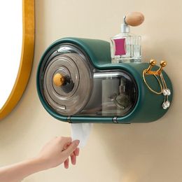 Toilet Paper Holders Creative Snail Tissue Storage Box Wall Mounted Multifunctional Facial Towel Organiser For Kitchen Bathroom 197G