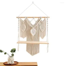 Tapestries Macrame Wall Hanging Shelf For Woven Decor Beige Modern Bohemian Farmhouse Hangings Aesthetic Home