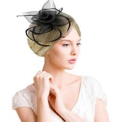 Headwear Hair Accessories Fashion Handmade Lady Women Fascinator Bow Hair Clip Headwear Lace Feather Mini Hat Wedding Party Accessory Race GB1091