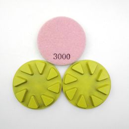 10 Pieces 4 Inch D100mm Wet Polishing Pads Resin Grinding Disc for Concrete and Terrazzo Floor 308C