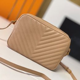 Famous High Quality Bags Women Handbags Calfskin Real Leather Zipper Purse Chevron Designer Tassel Messenger Soft Camera Bag 294x