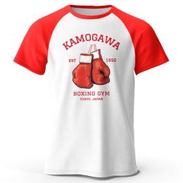 Men's T-Shirts Mens T-Shirt 100% Cotton Oversized KBG Hajime No Ippo Print Raglan Sleeve Classic Tees for Men Women Summer Tops Y240522