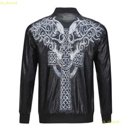 Plein-Brand Men's PP Skull Embroidery Leather Fur Jacket Thick Baseball Collar Jacket Coat Simulation Motorcycle racing suit 903