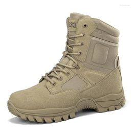 Boots High Top Men Tactical Army Military Desert Work Safety Shoes Climbing Hiking Ankle Outdoor
