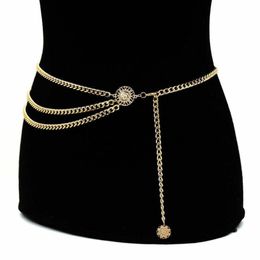 Belts 2021 Winter Gold Silver Colour Layered Waist Chain Belly For Women Waists Sexy Body Dress Jewellery 193k