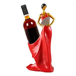 Decorative Plates Girl Figurines Wine Holder Resin Craft Beauty Model Bottle Stand Carved Painted Handmade Display Rack Home